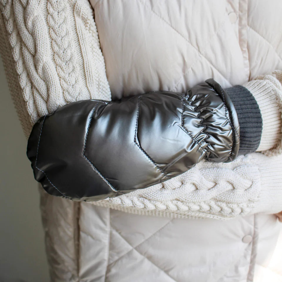 Puffer Mittens - Pewter