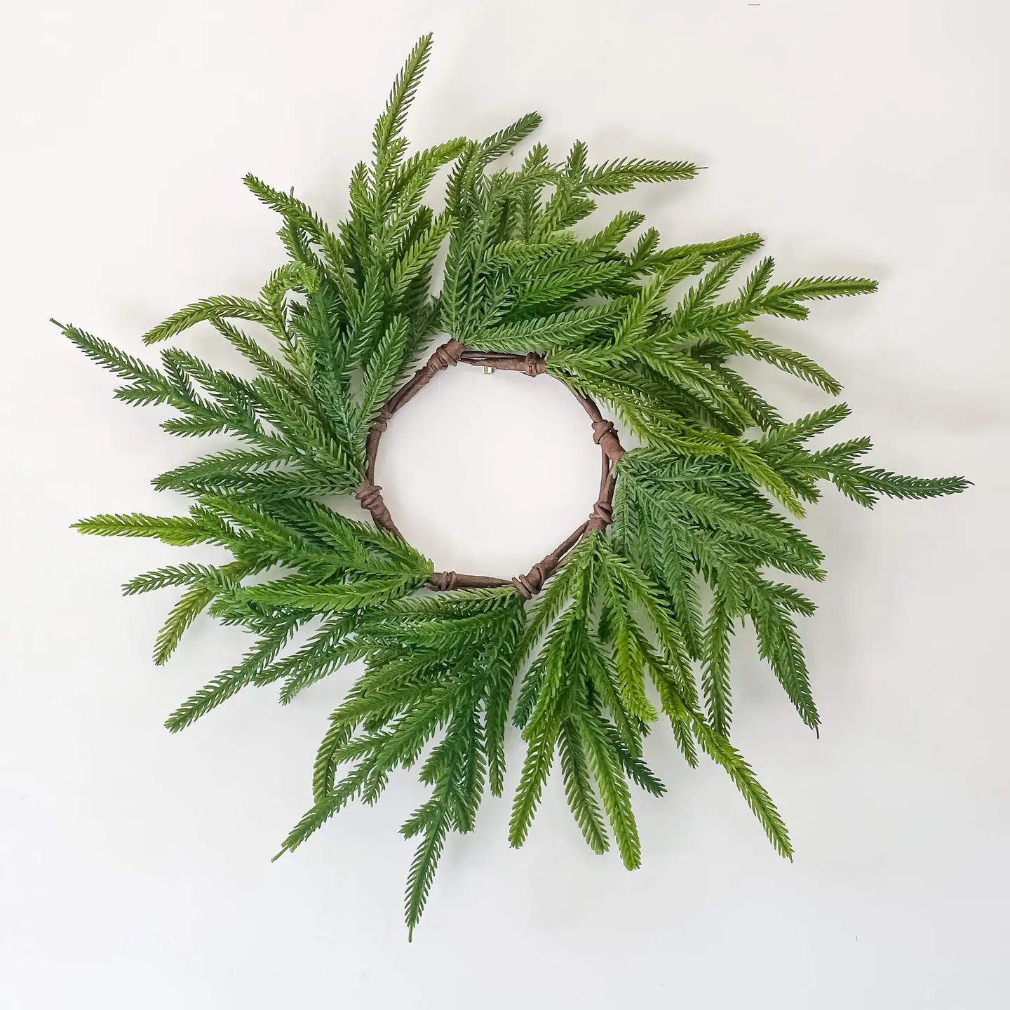 Norfolk Pine Real Touch Faux Christmas Wreath 12"