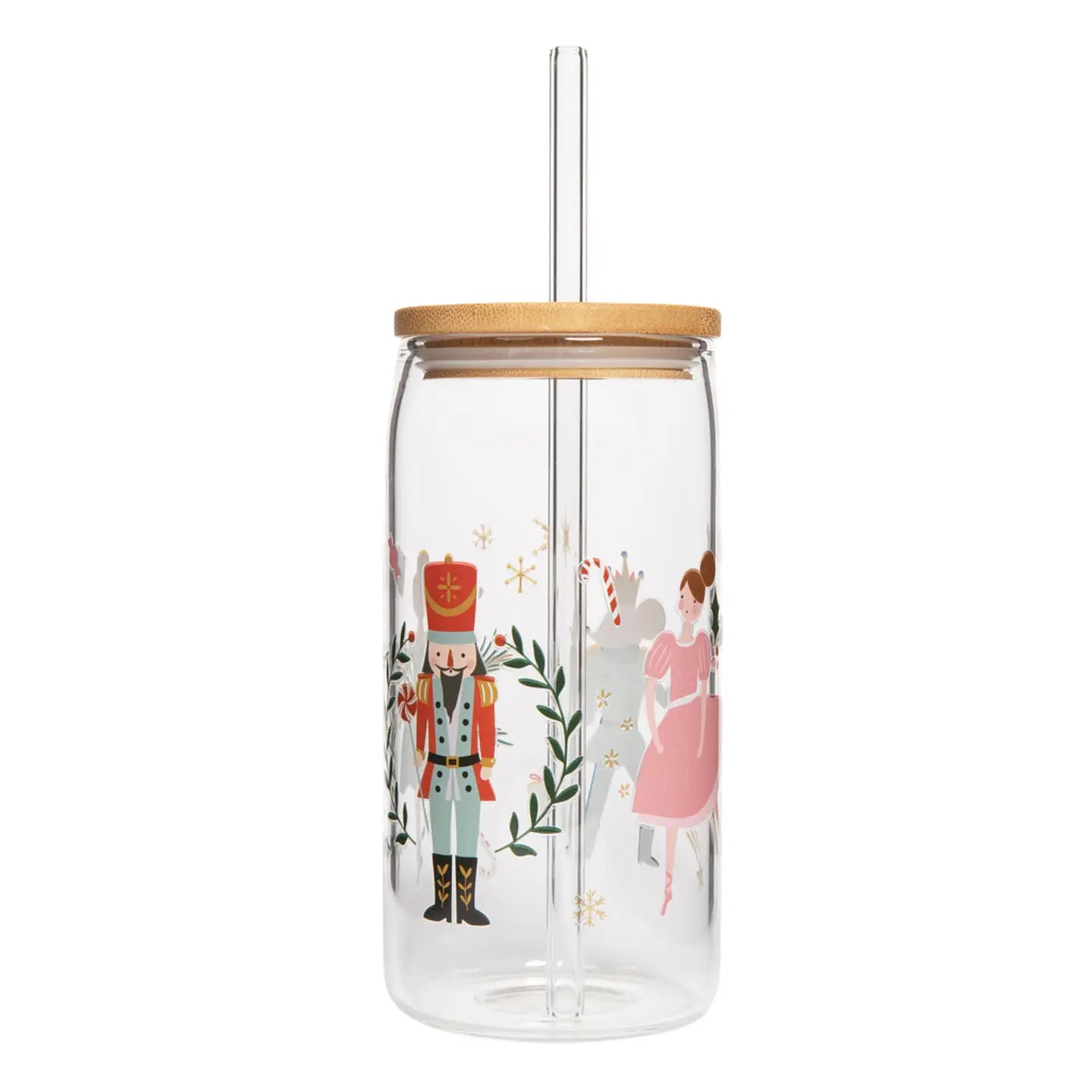 Nutcracker Glass Tumbler & Straw