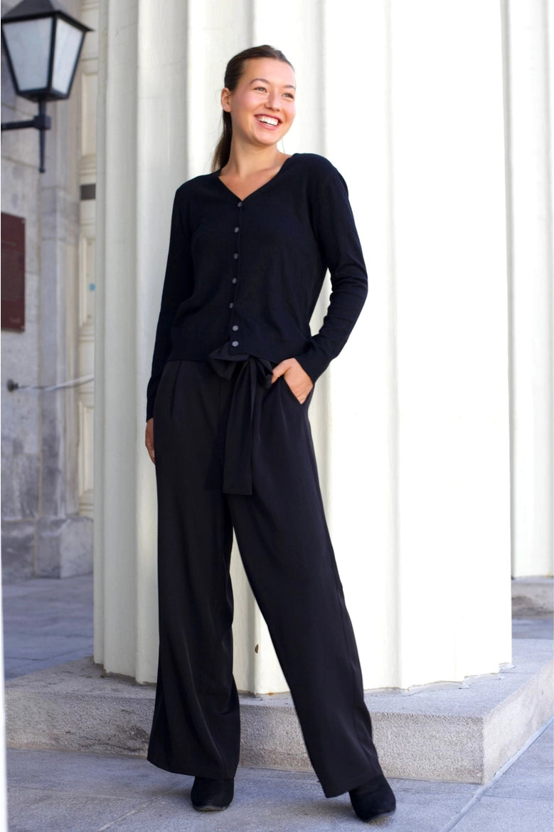 Alba Black Paperbag Pants