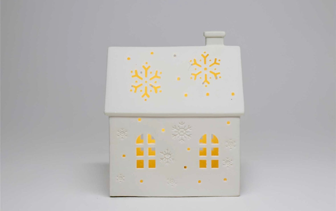 LED Porcelain Snowflake House