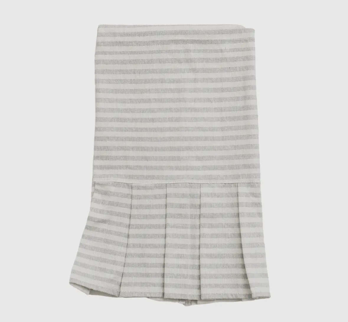 Striped Ruffle Hand Towel Grey