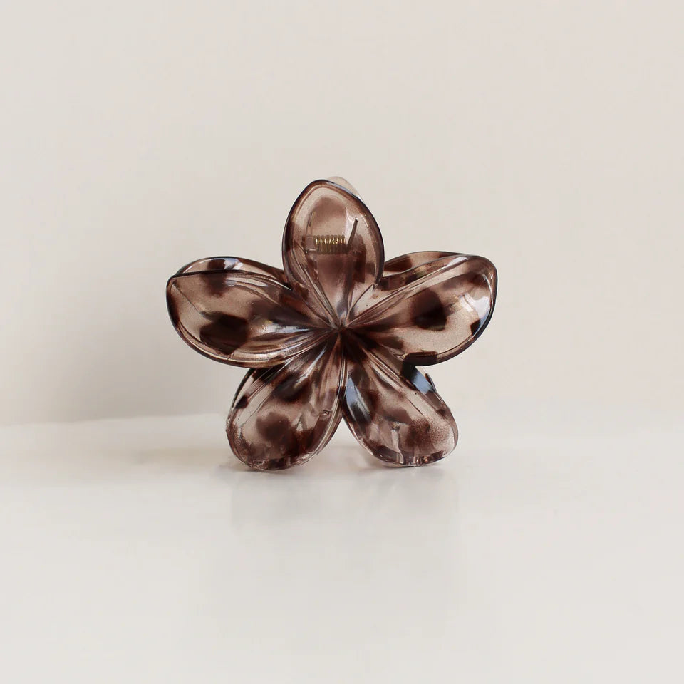 Floral Hair Clip - Chocolate