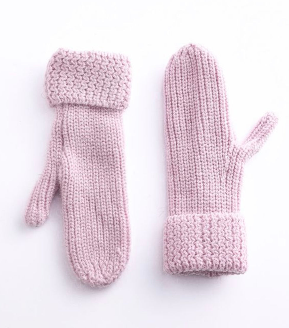 Angora Ribbed Mittens