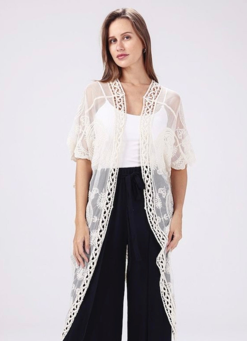 Cream Lace Kimono - One Size