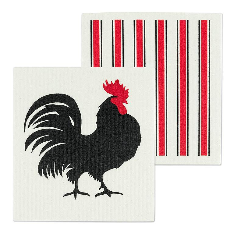 Rooster & Stripes Dishcloths Set/2