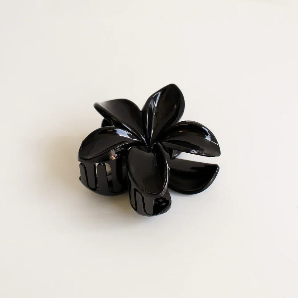 Floral Hair Clip - Black