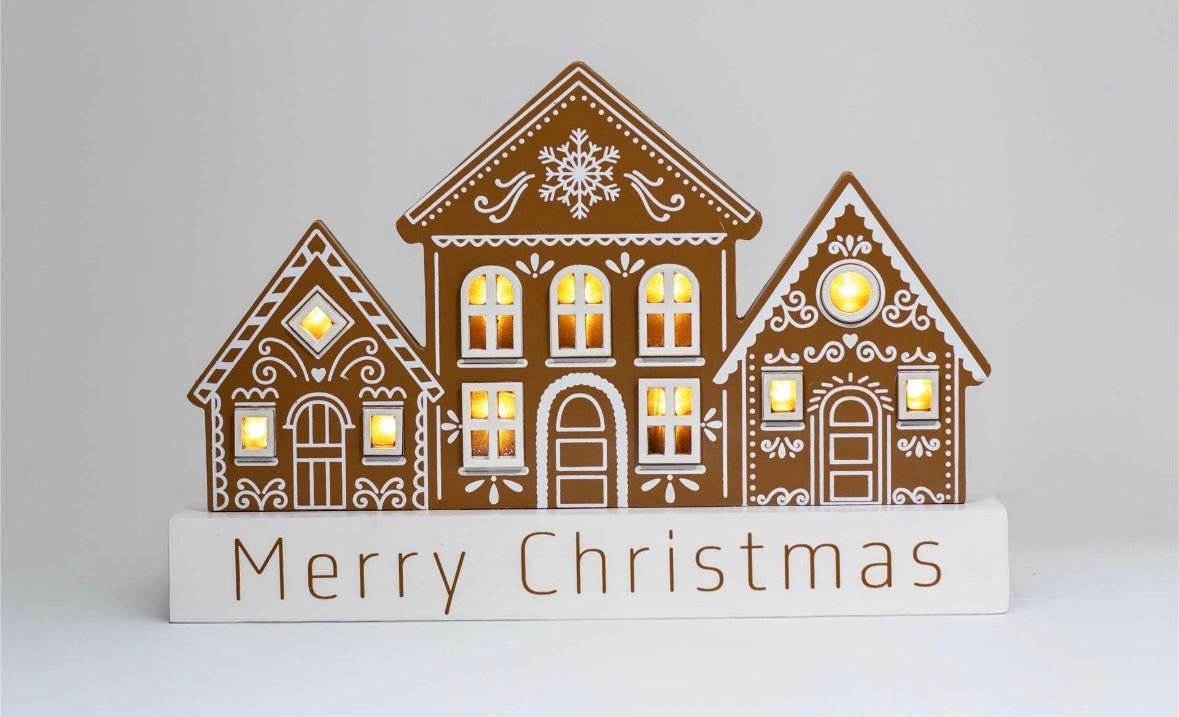 LED Gingerbread House Decor