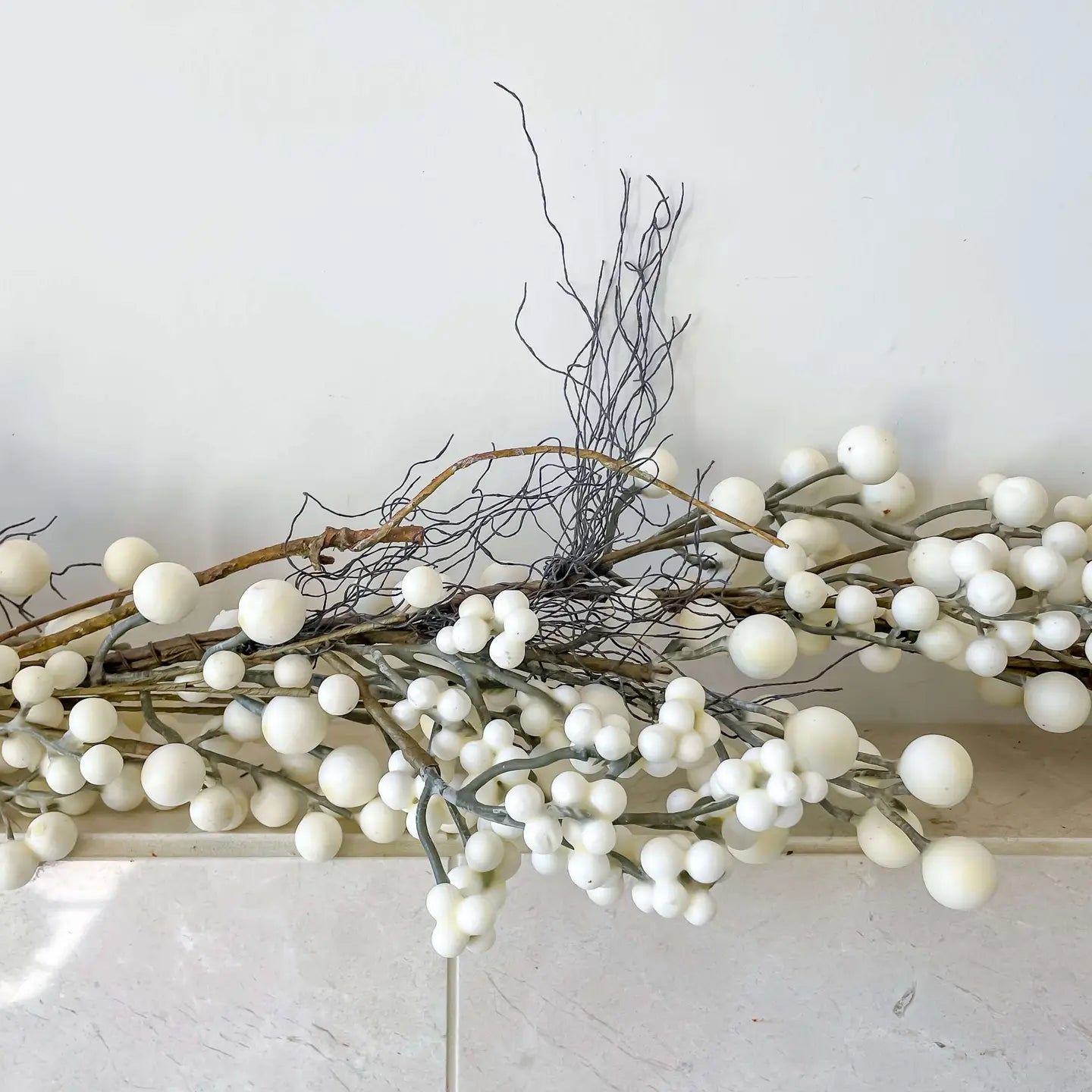 White Berry Faux Christmas Garland 60"