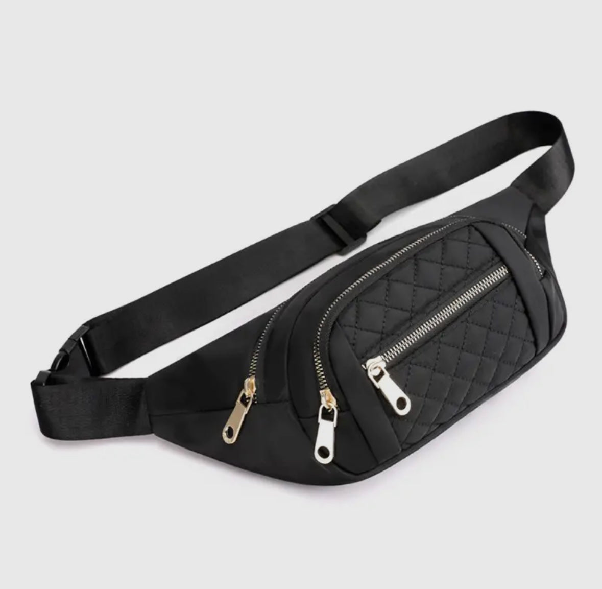 Quilted Multi Pocket Waist Belt Bag