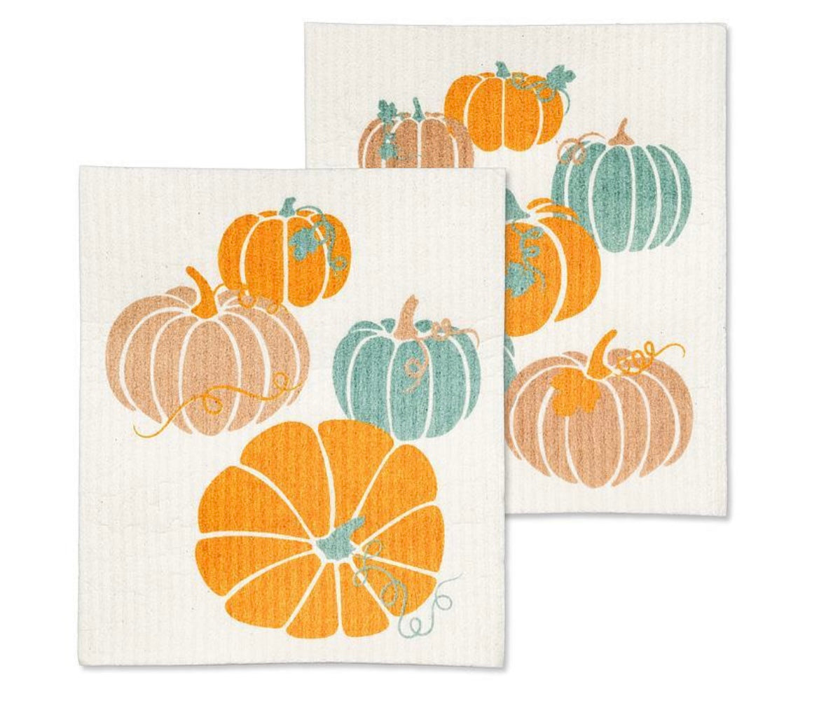 Pastel Pumpkins Set of 2 Dish Cloths