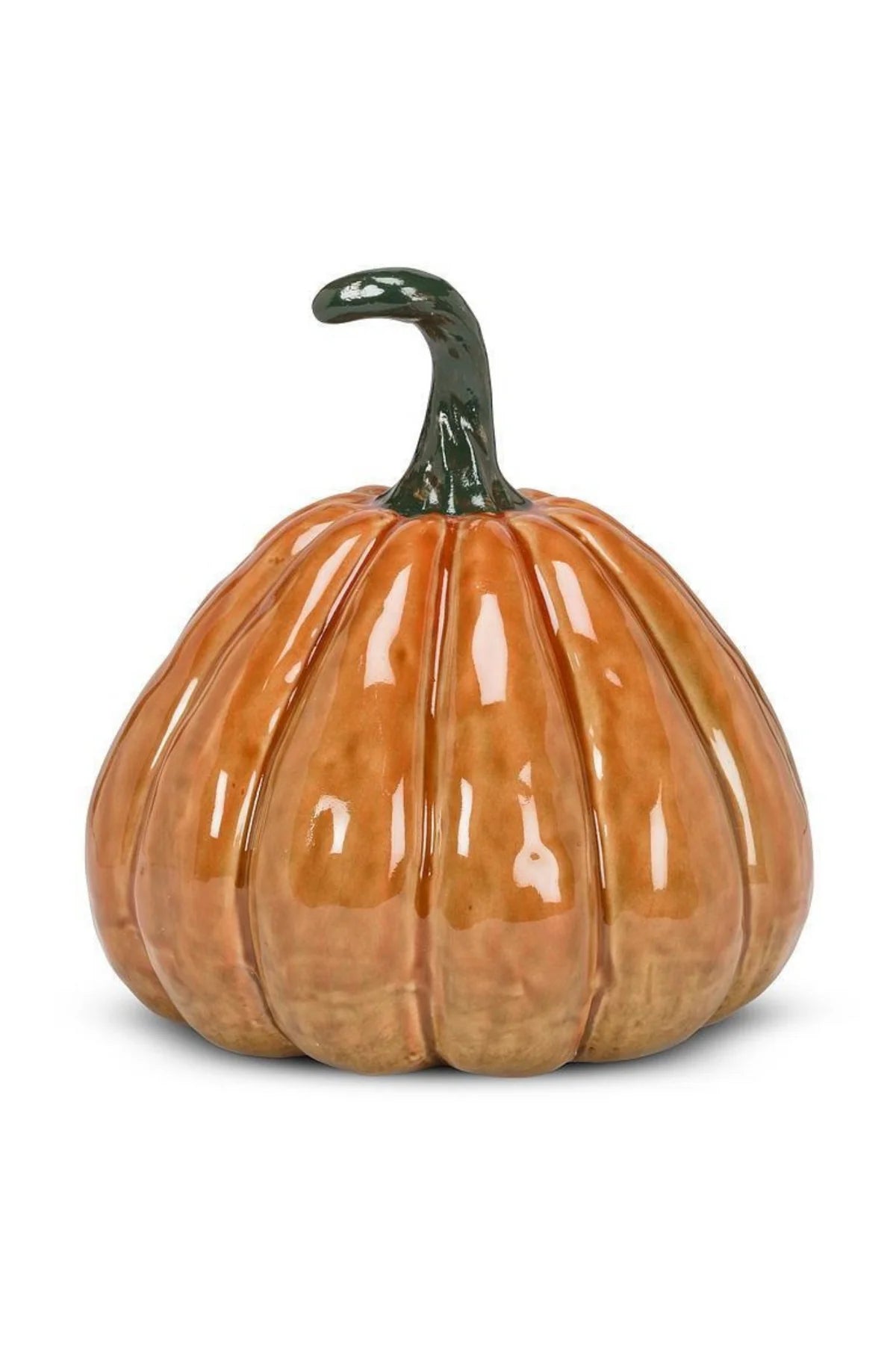 Large Orange Porcelain Pumpkin - 8”