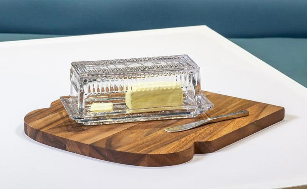 1/4 Pound Glass Butter Dish w/Cover