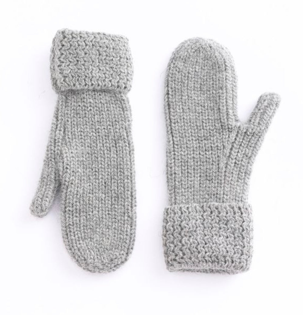 Angora Ribbed Mittens