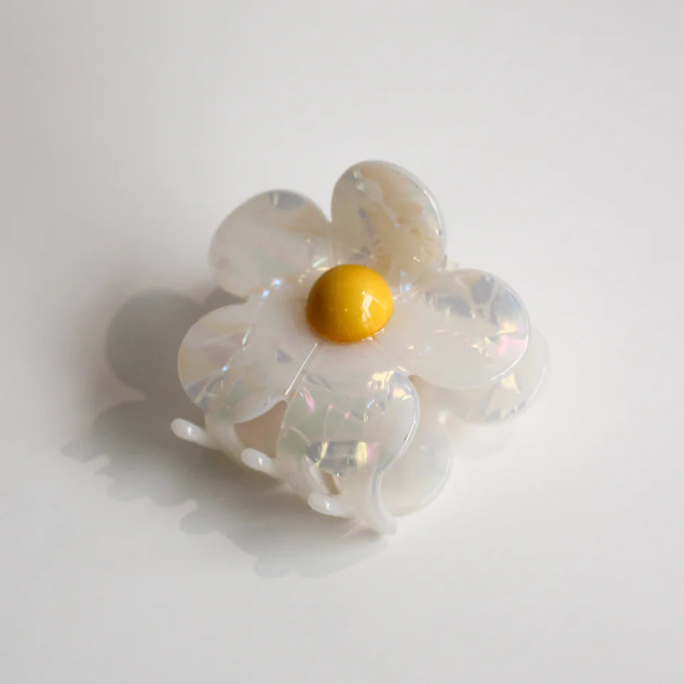 Daisy Hair Clip - White