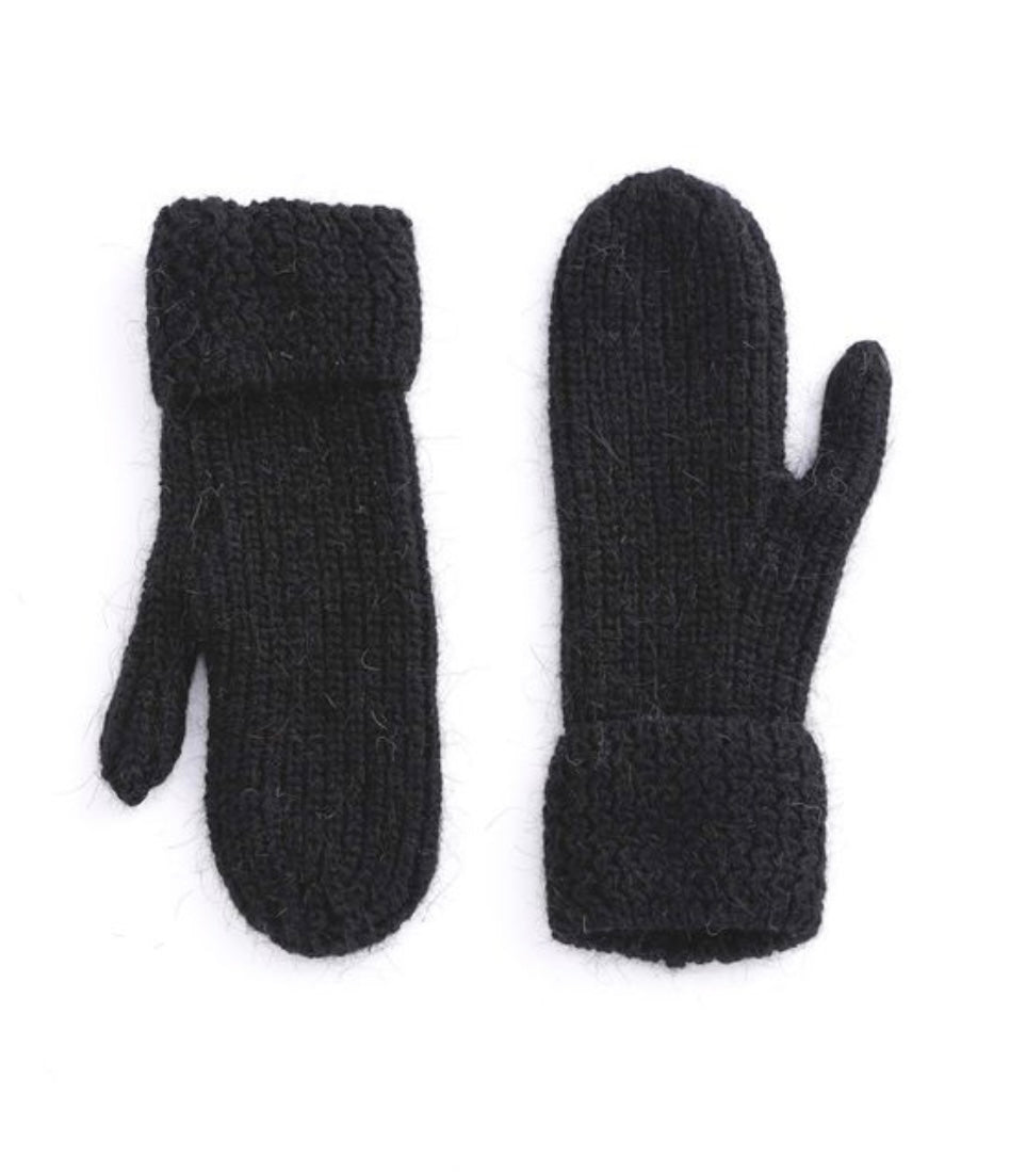 Angora Ribbed Mittens