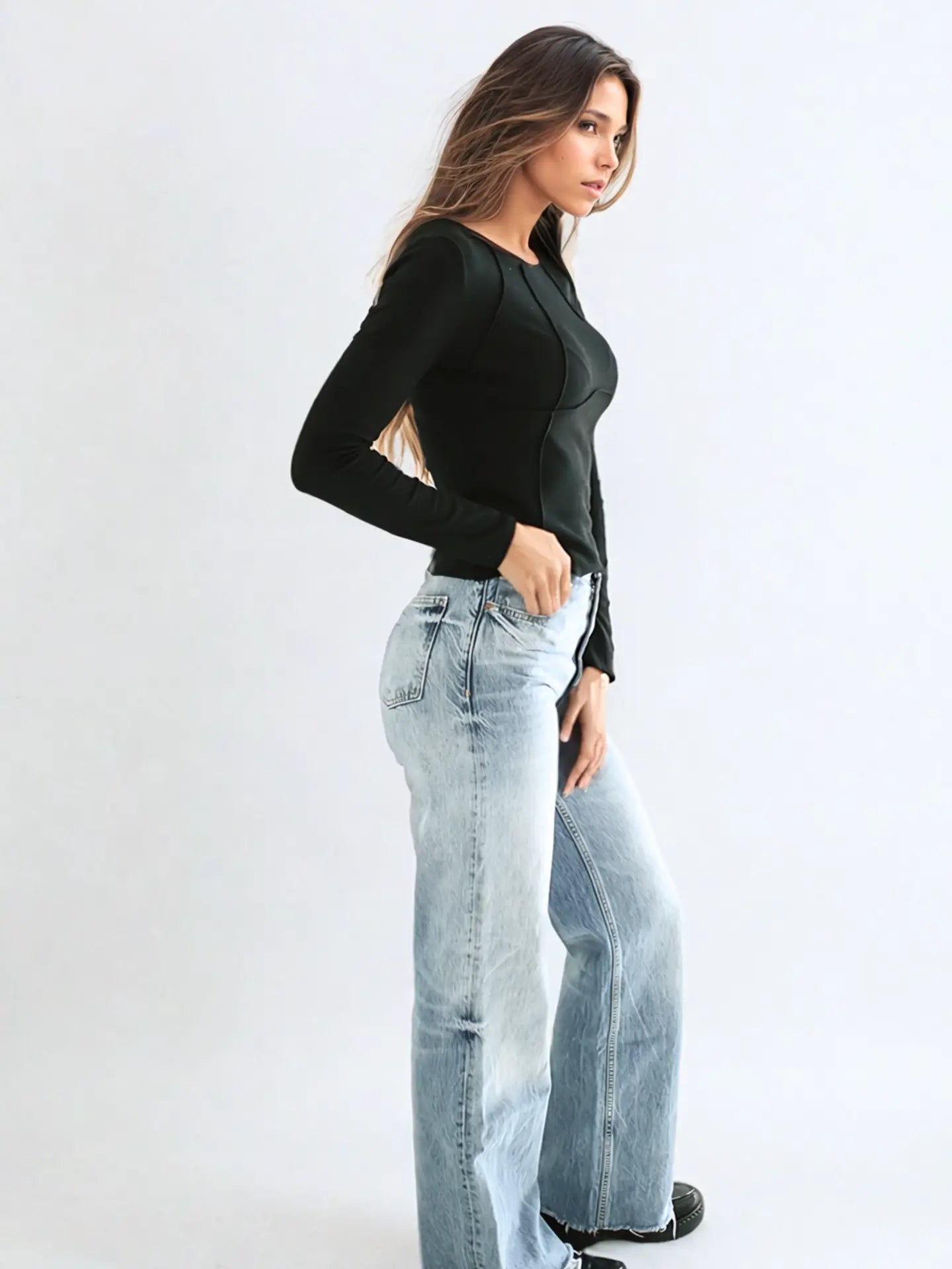 Mattie Long Sleeve Tee - Black