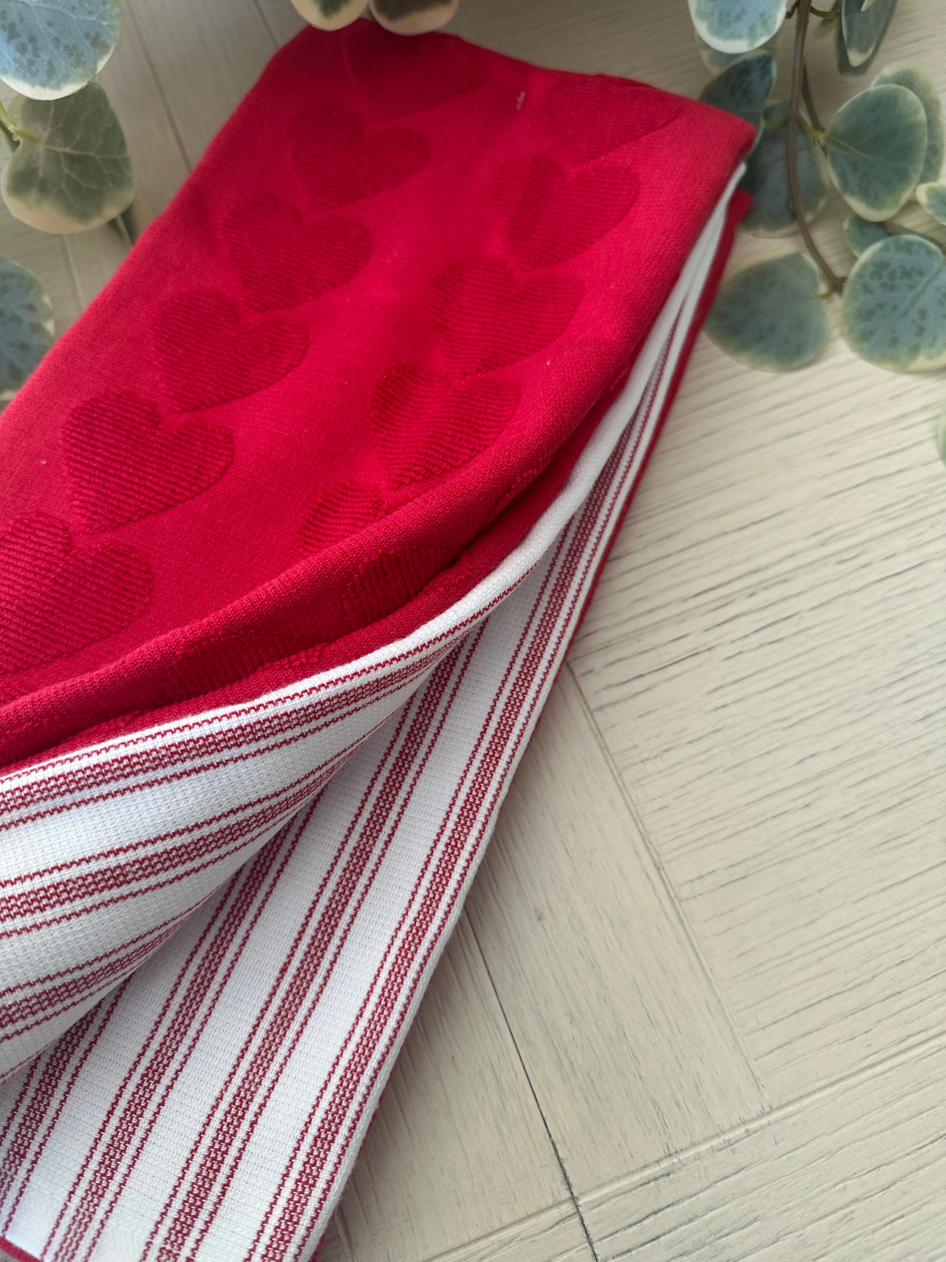 Hearts & Stripes Tea Towel Set/3