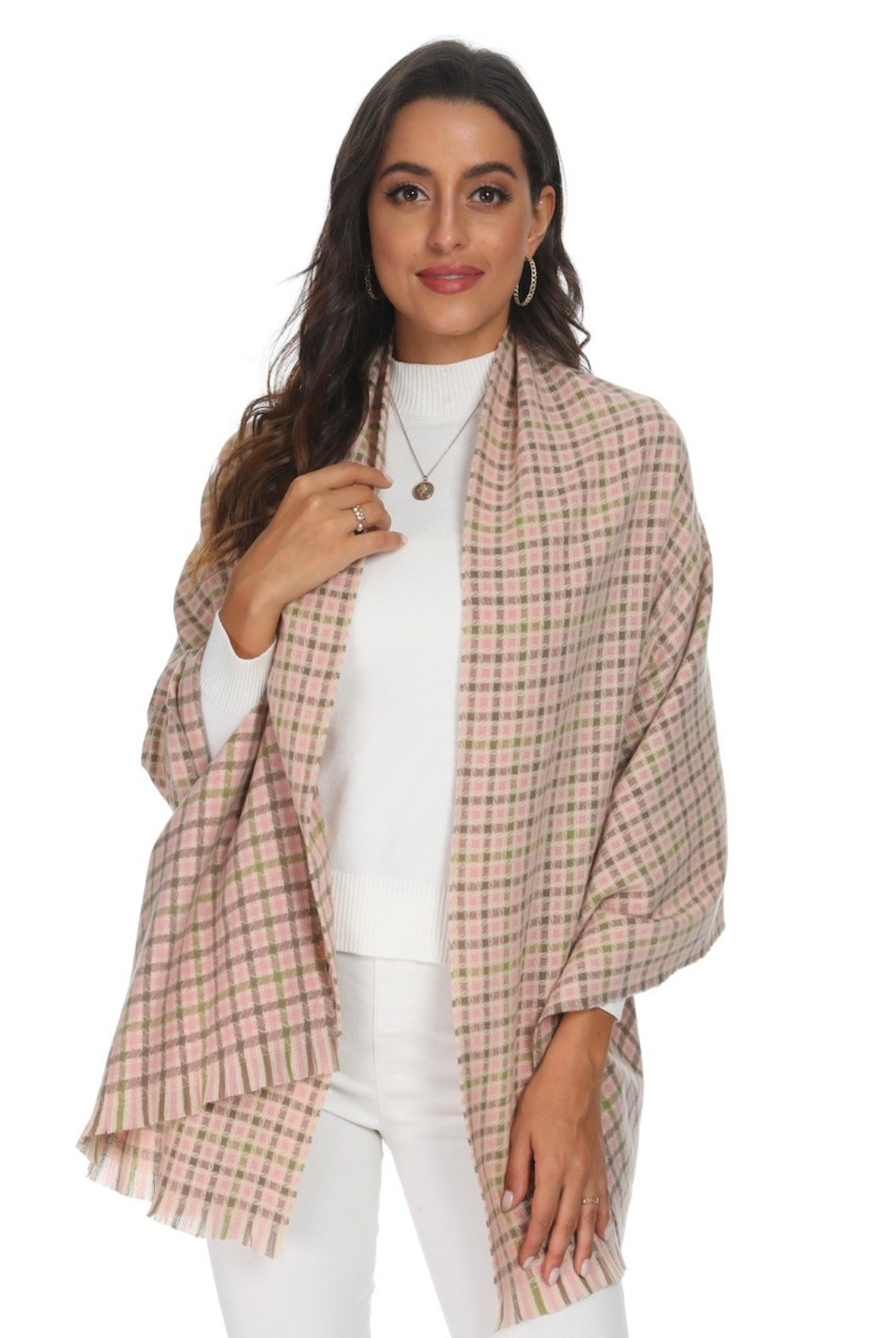 Pink Plaid Scarf