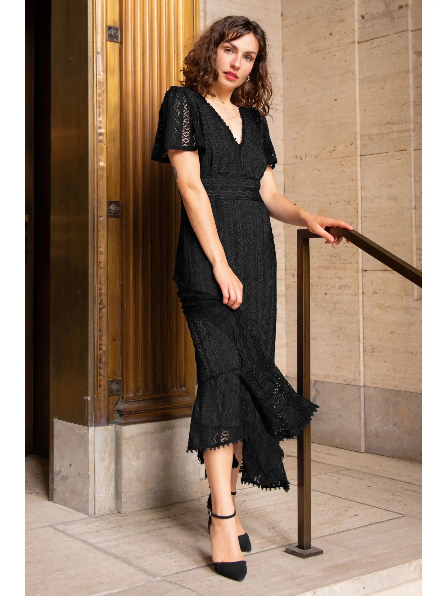 Bonnie Knit Midi Dress - Black