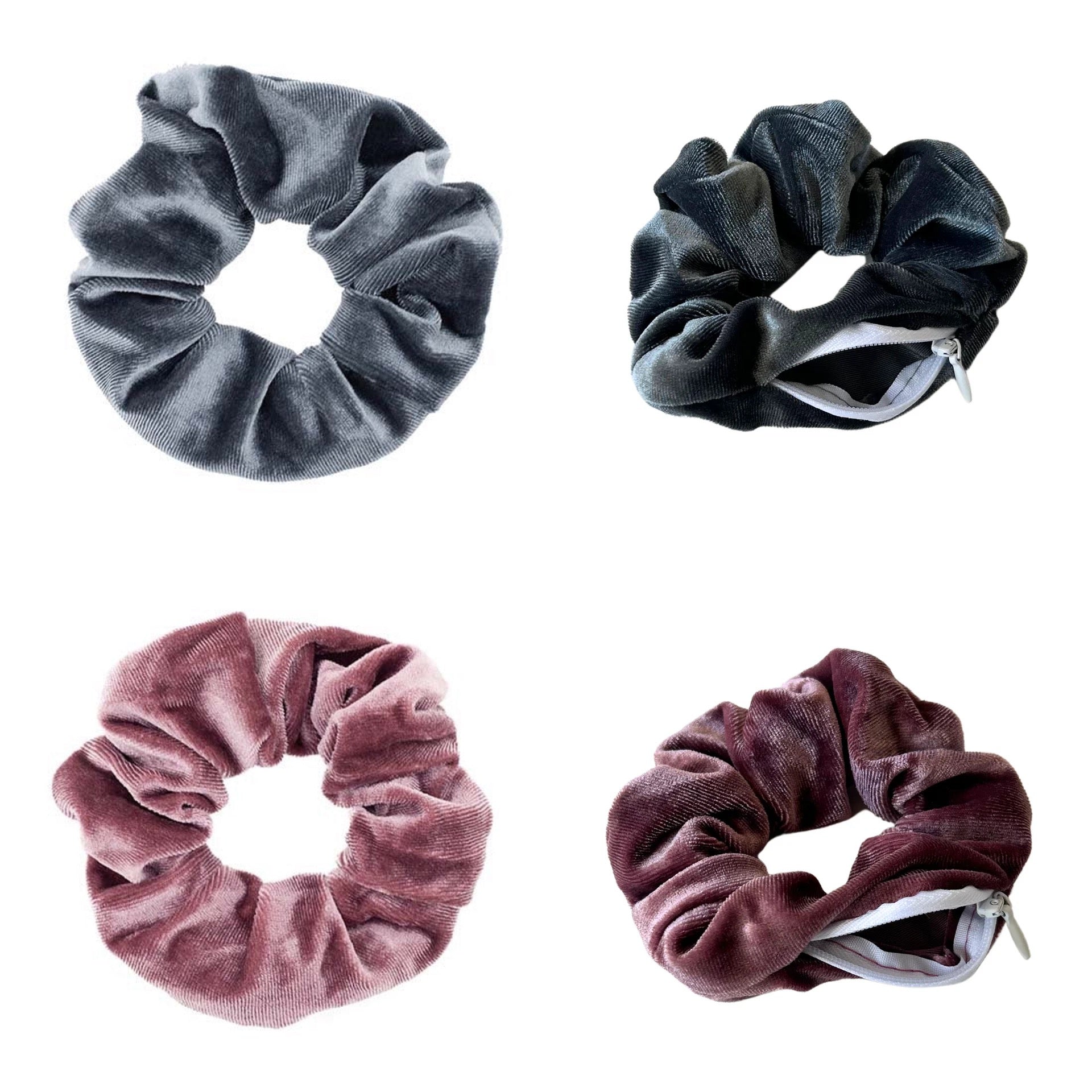 Velvet Zipper Scrunchie