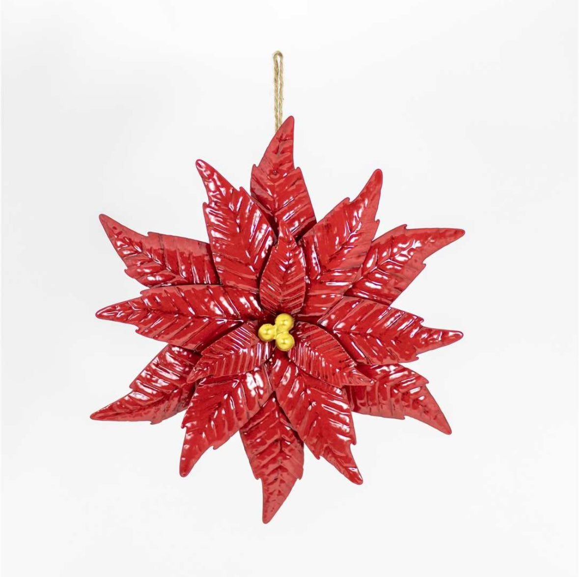Metal Poinsettia Wall Decor
