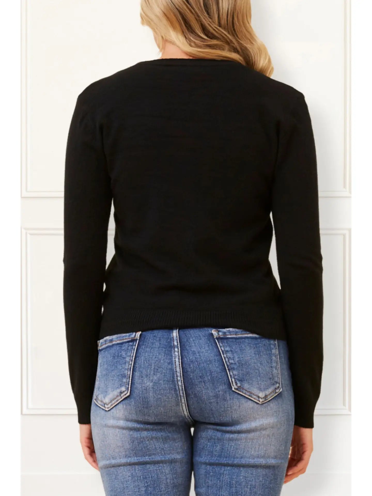 Collette Cardigan (Button) Black