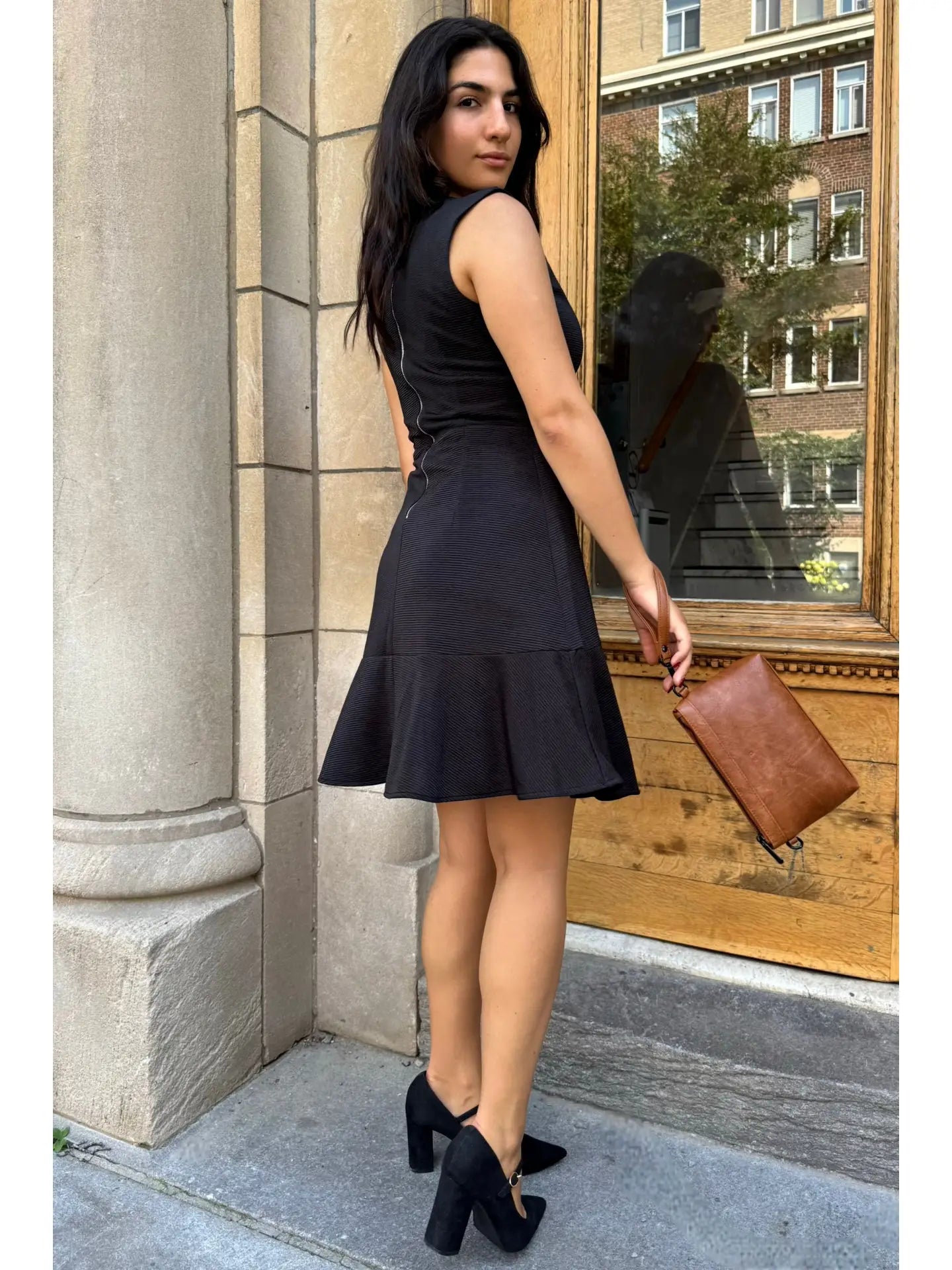 Marie Black Knit (A-Line) Dress