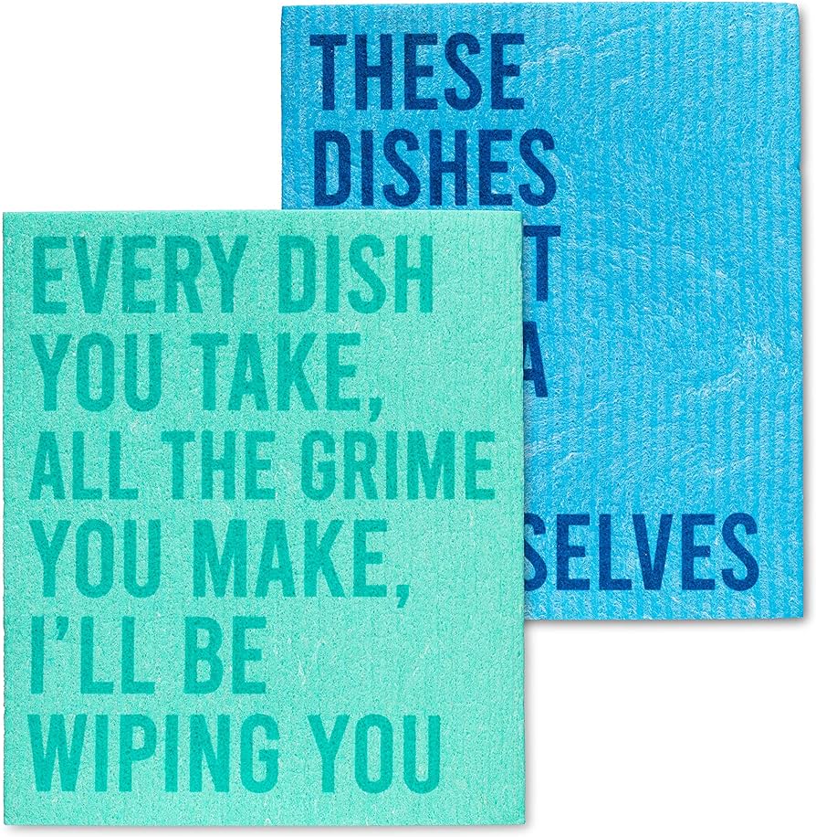 Funny Text Dishcloths Set/2