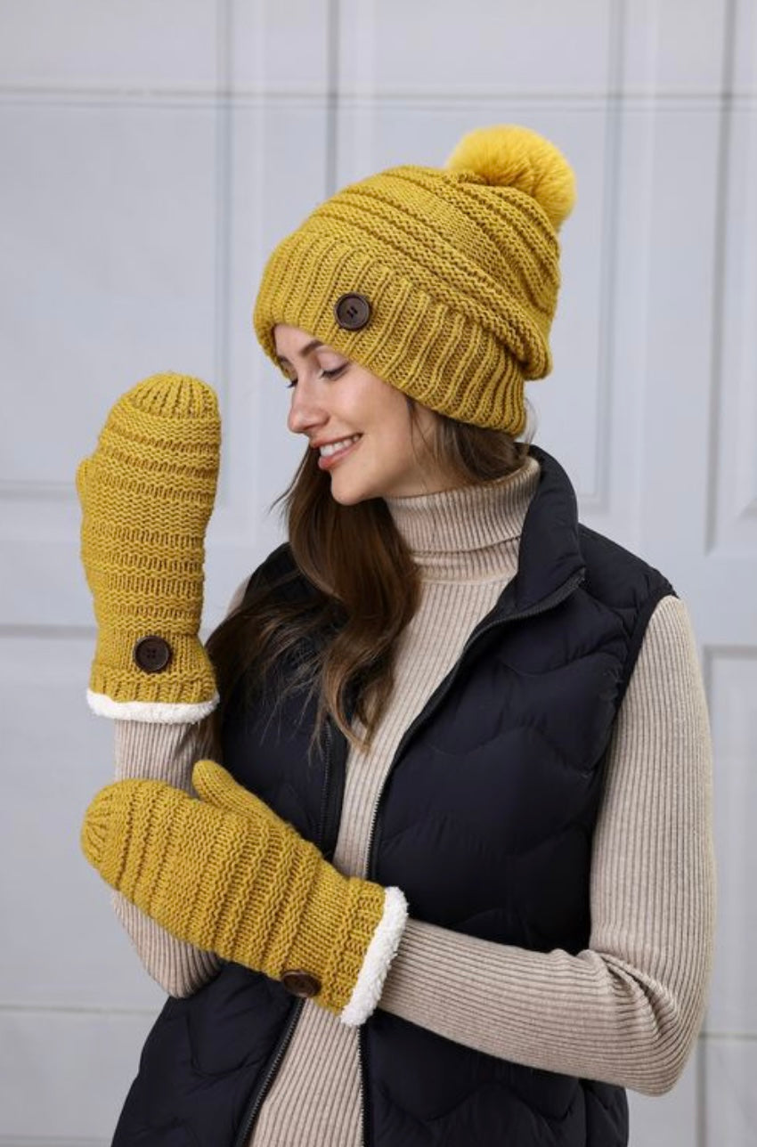 Yellow Button Winter Accessories