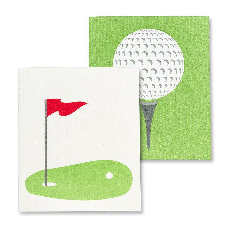 Golf Ball & Green Dishcloths Set/2