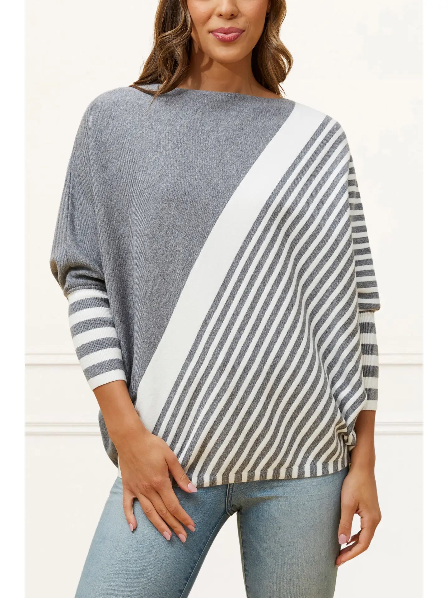 Valery Relaxed Knit Sweater - Grey