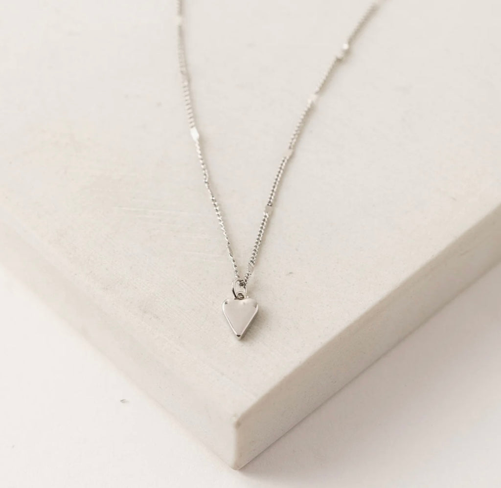 Everly Heart Necklace Silver