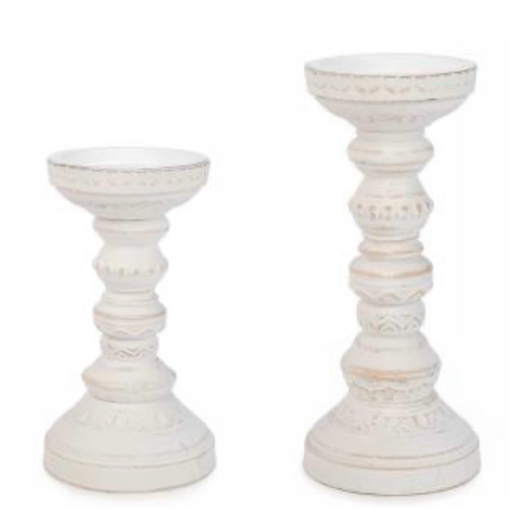 White Antique Candle Holder