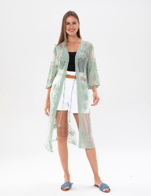 Lacey Kimono: Soft Green