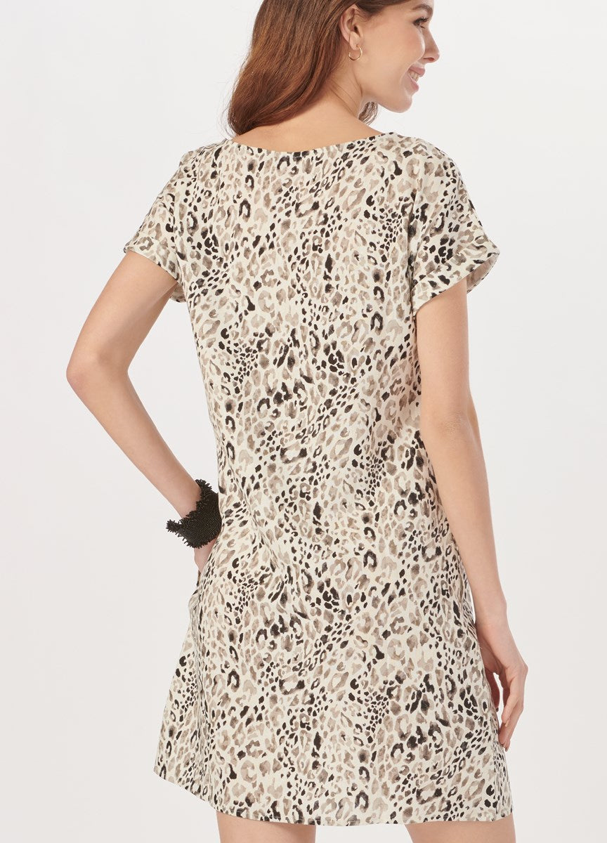 Linen Leopard Dress