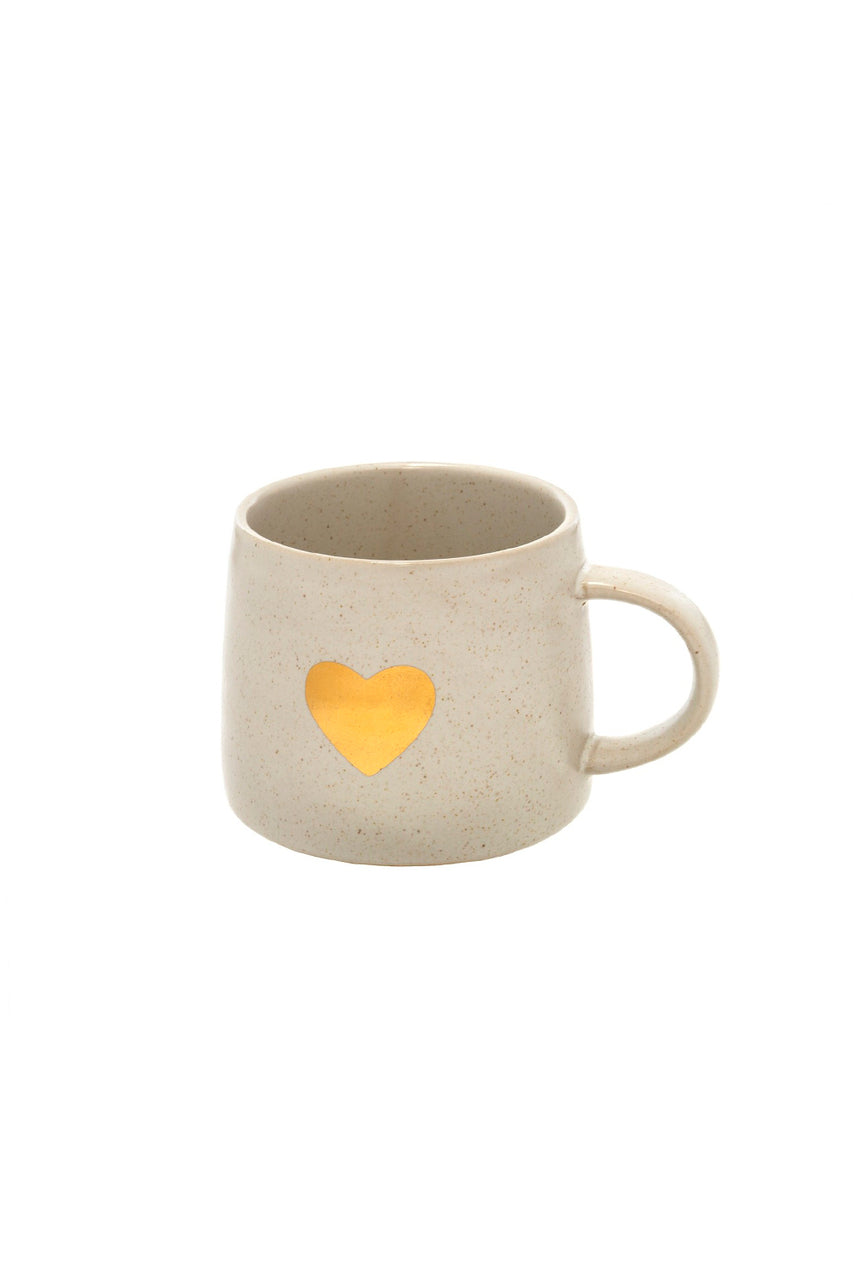 Gold Heart White Mug