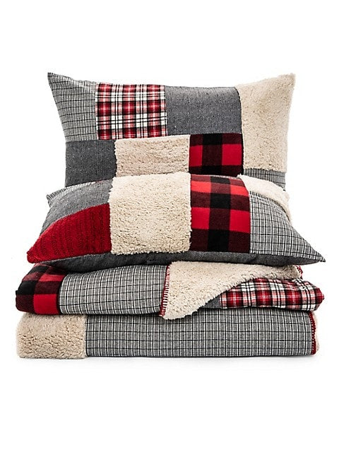 Buck Red & Grey KING Quilt Set