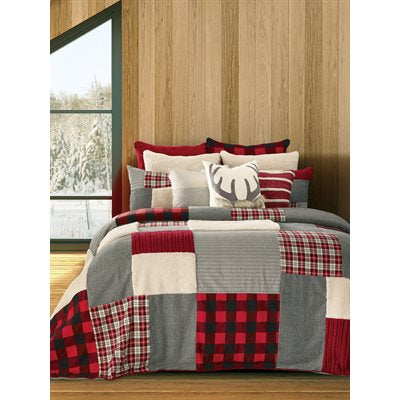 Buck Red & Grey KING Quilt Set
