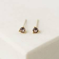 Birthstone Stud Earrings Gold