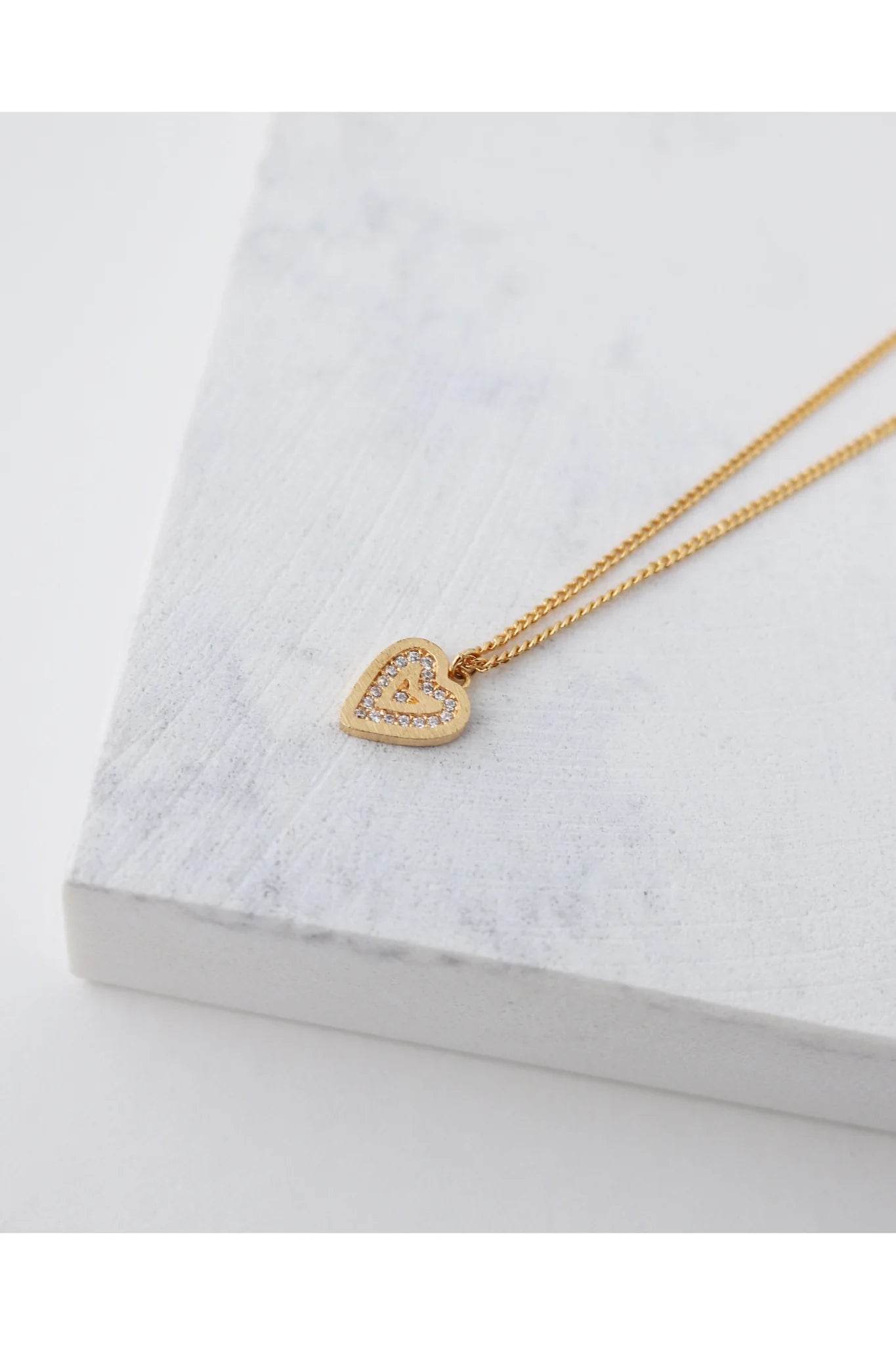From the Heart Pave Heart Necklace Gold