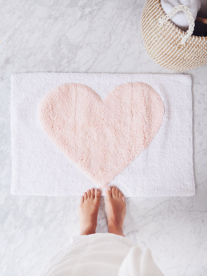 Pink Heart Bath Mat