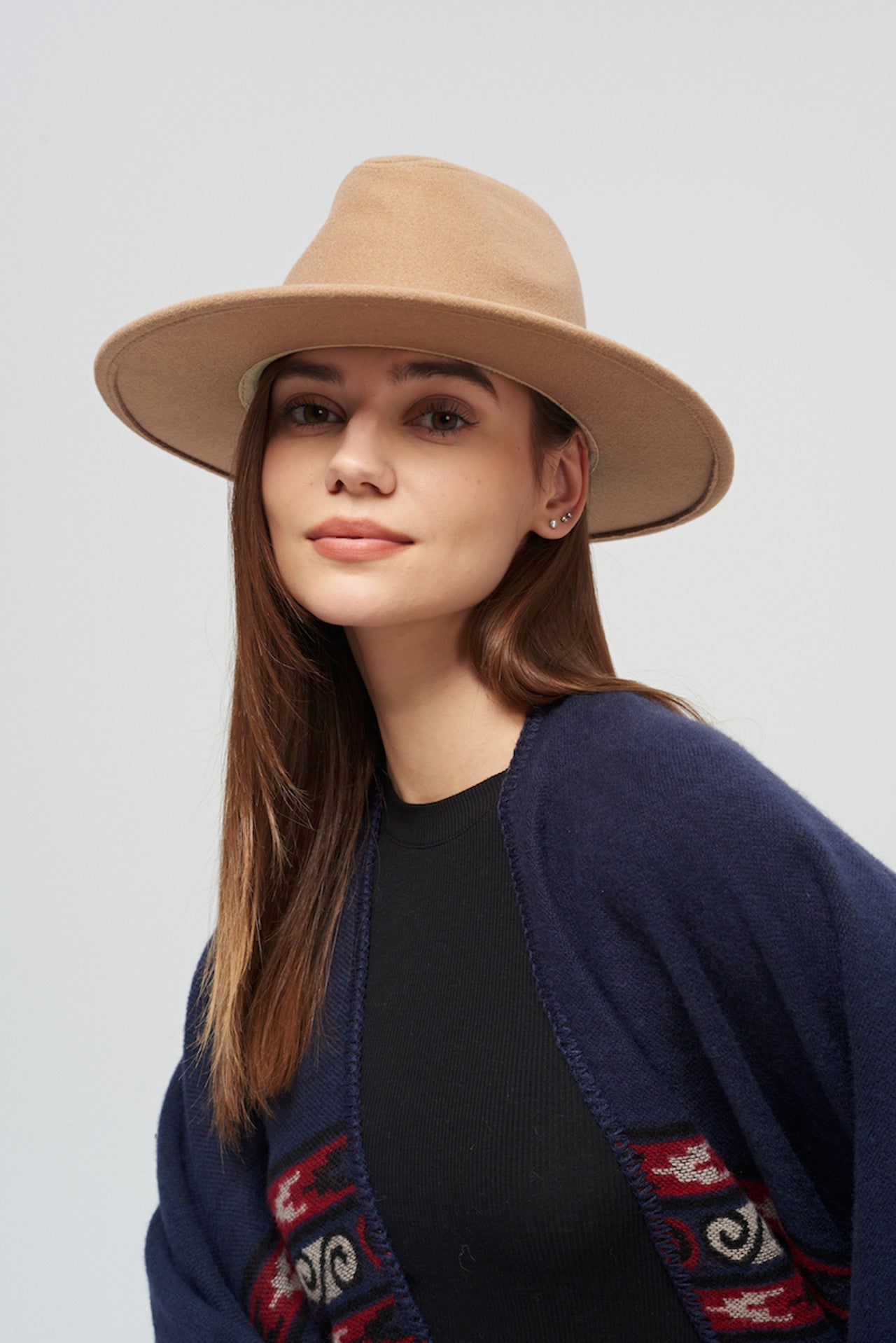 Beige Fedora Felt Hat