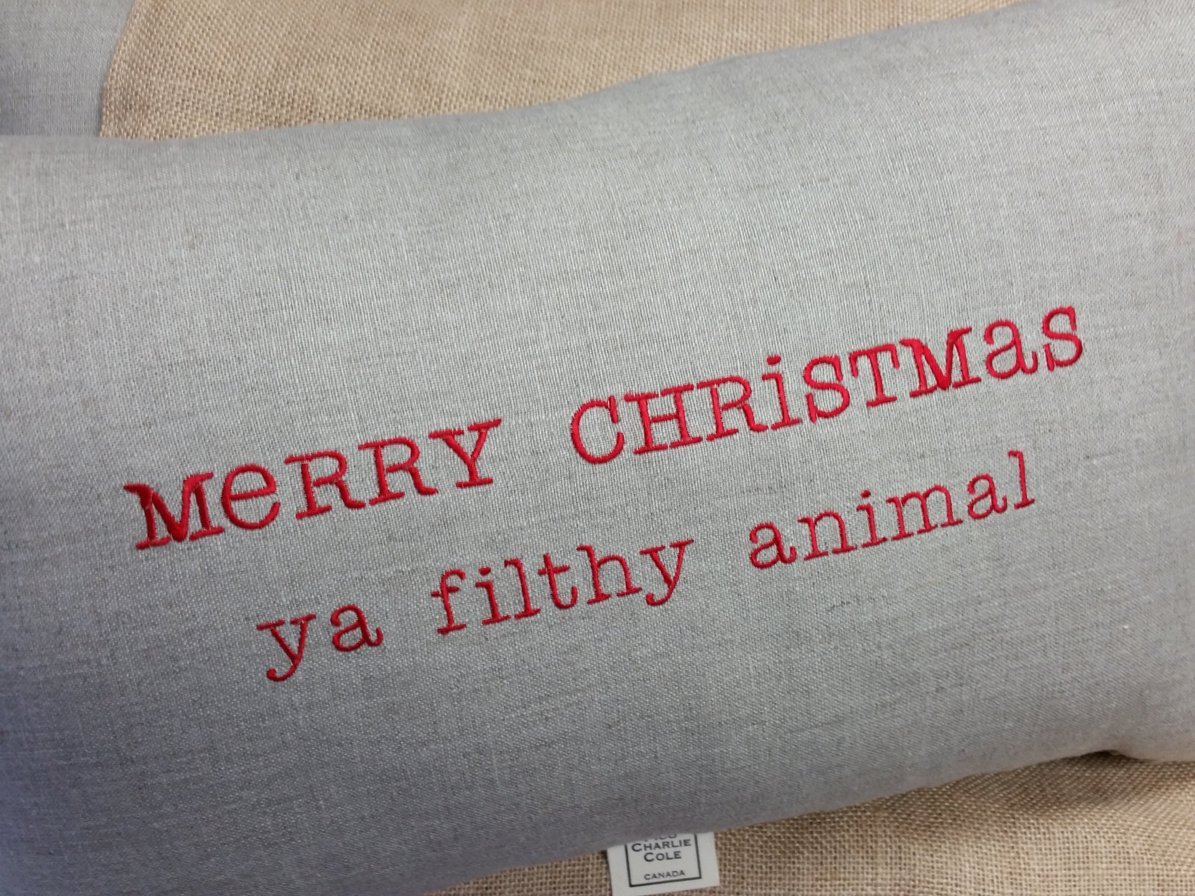 Merry Christmas Filthy Animal Pillow