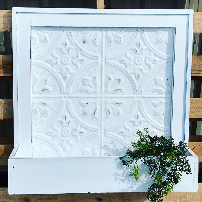 White Metal Tile Window Box