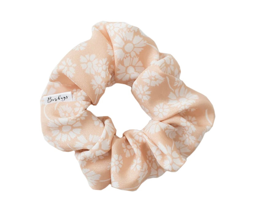 Barbays Soft Peach Floral Scrunchie