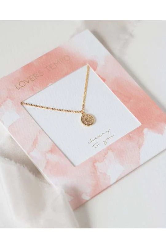 Cheers to You Pave Circle Necklace Gold