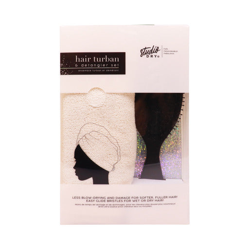 Hair Turban & Detangler Brush Set